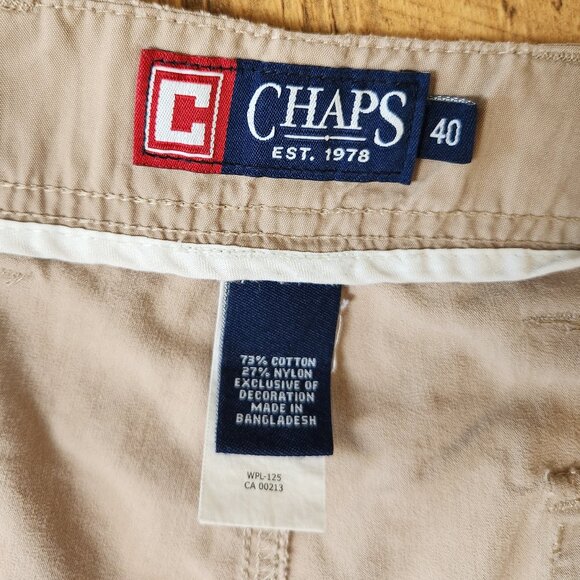 Chaps 40 Khaki Mens Shorts - Picture 10 of 12